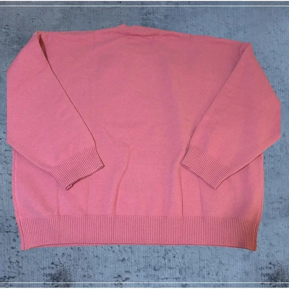 NWOT! WHITE BIRCH, WOMENS 3X LONG SLEEVE PULLOVER PINK SWEATER W/BLACK HEART. - Picture 2 of 14